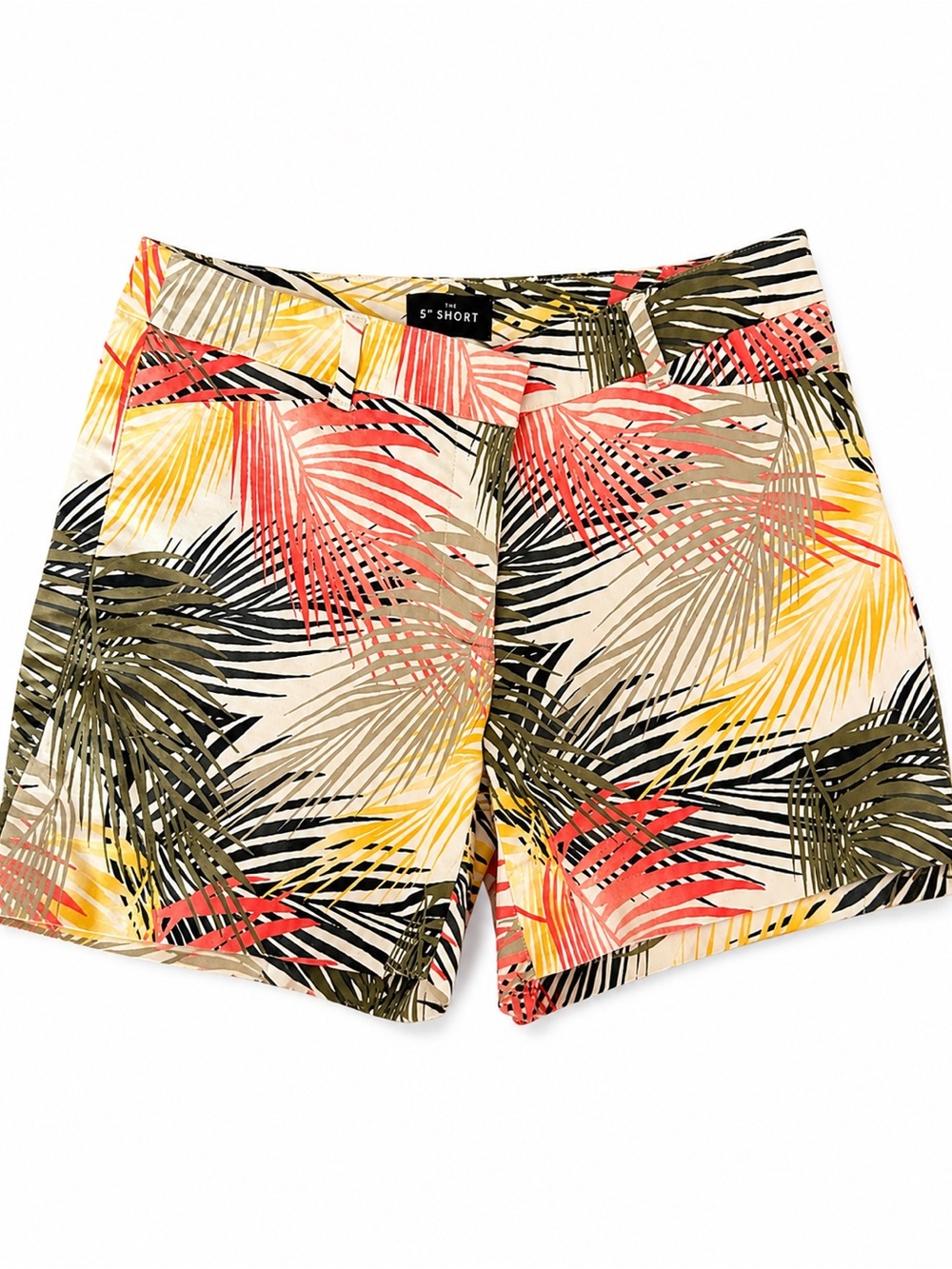 White House Black Market Women’s Tropical Print Shorts in Coral, Yellow & Olive